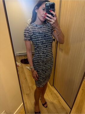 NWT Hugo Boss mesh Short Sleeve Mini Dress xs